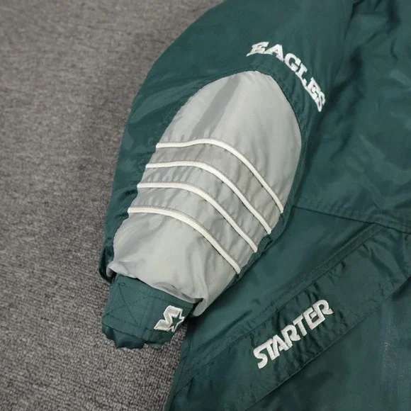 Vintage Philadelphia Eagles Jacket Mens Large Green NFL Football Starter 90s